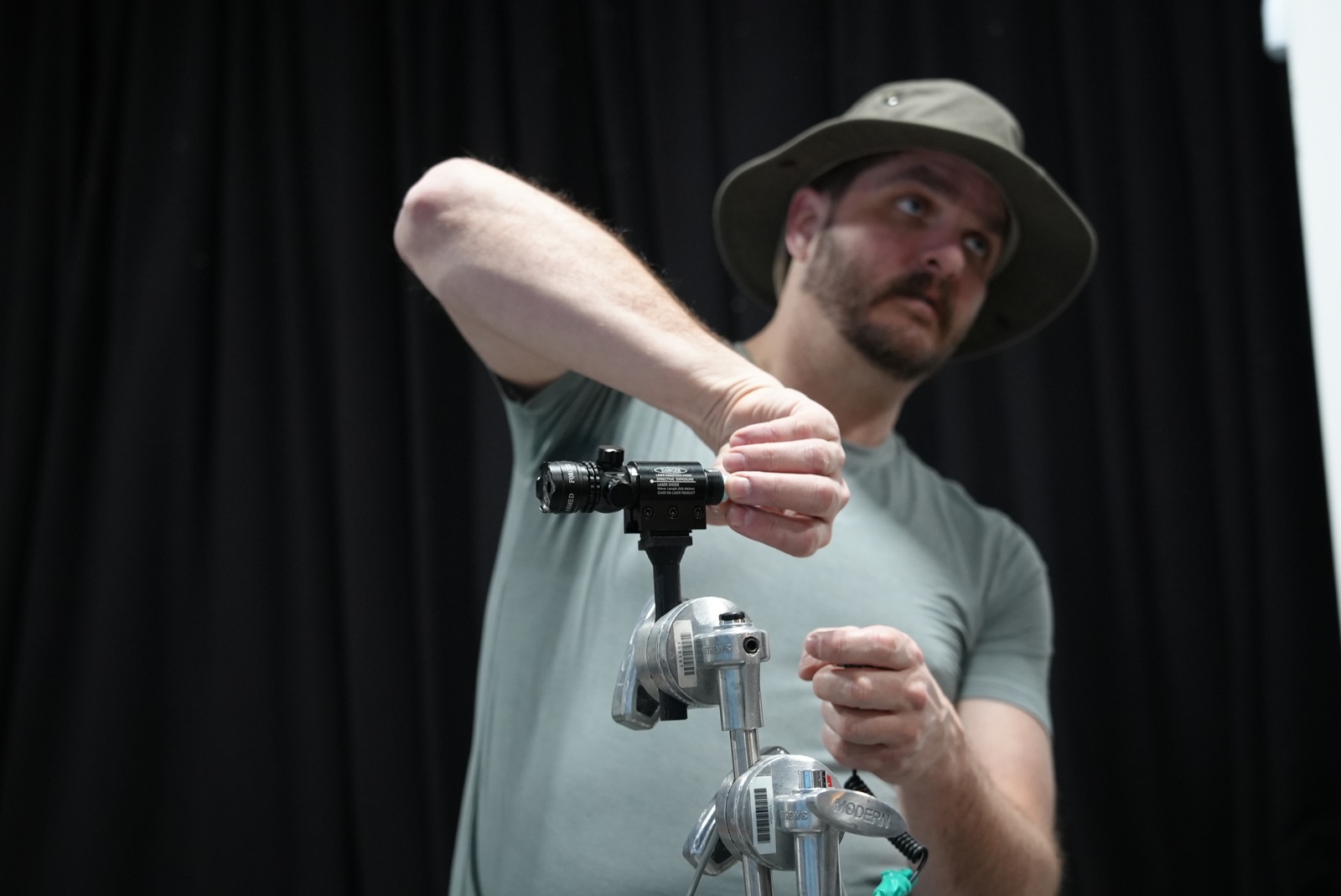 Casey Hunter assembling a grip rig