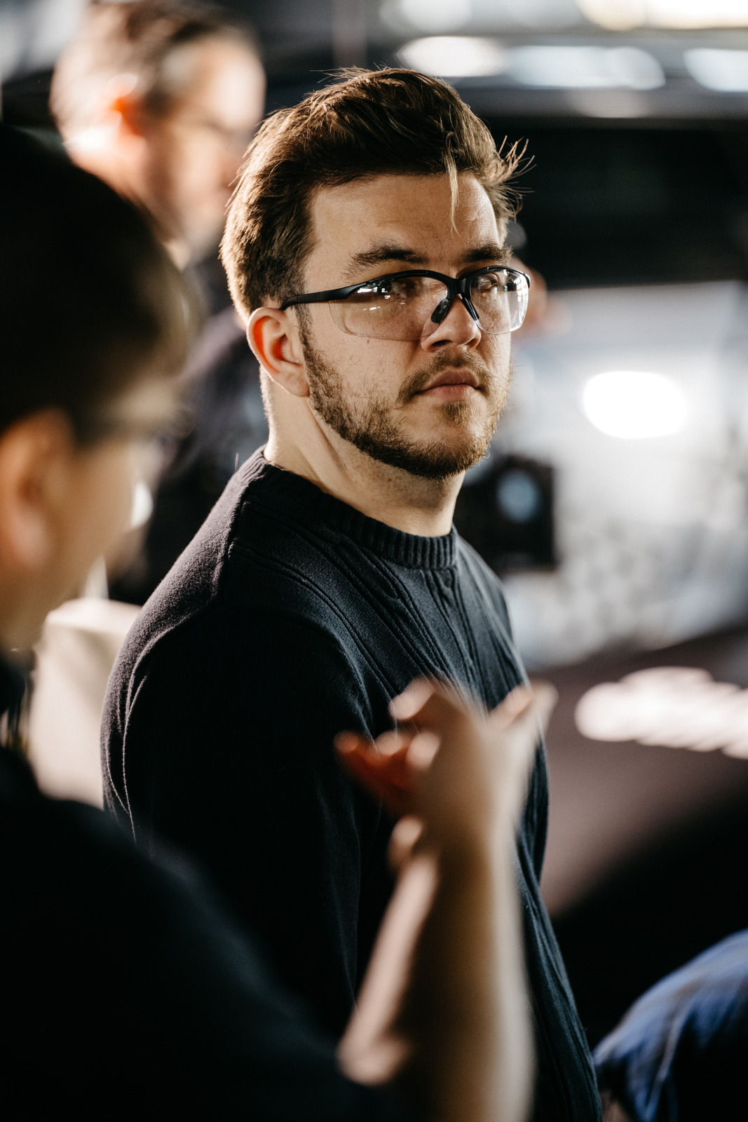 Robby Sliwinski in conversation on set
