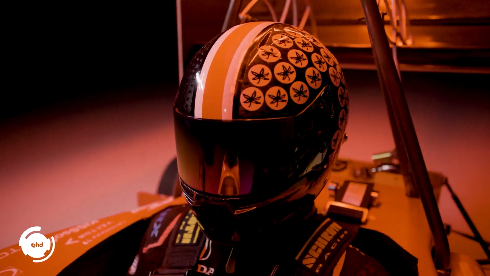 Helmet and cockpit detail in the Formula Buckeyes car reveal